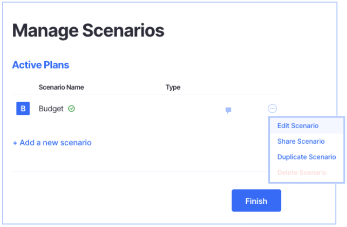 duplicate scenarios - financial planning