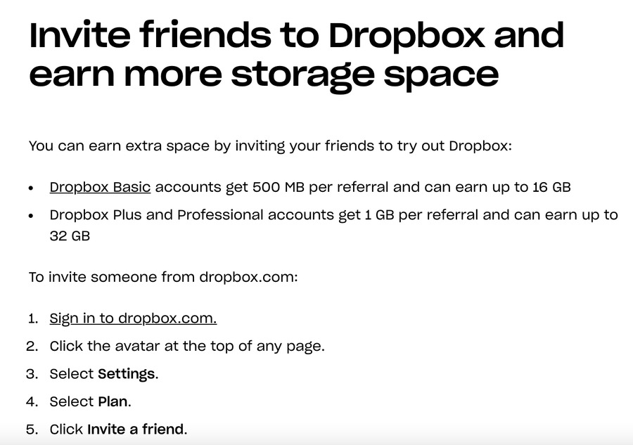 dropbox referral program