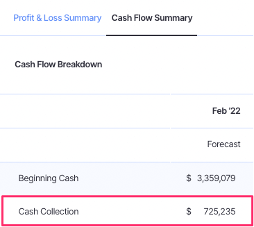 cash receivables - cash flow projection