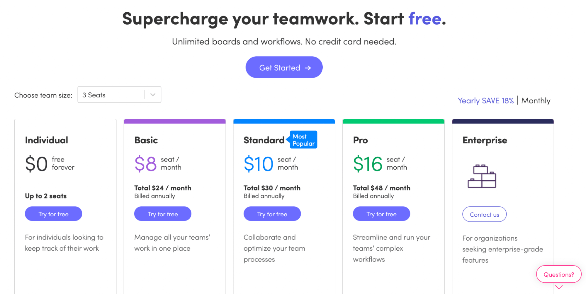 monday pricing page
