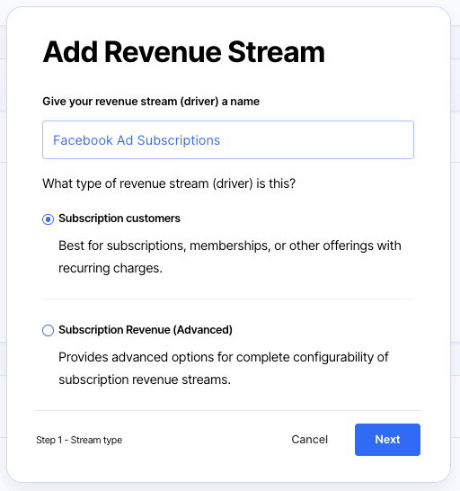 add revenue stream for subscription customers