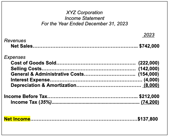 income statement example